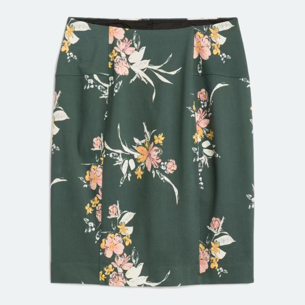 Floral Print Women's Skirt - Green